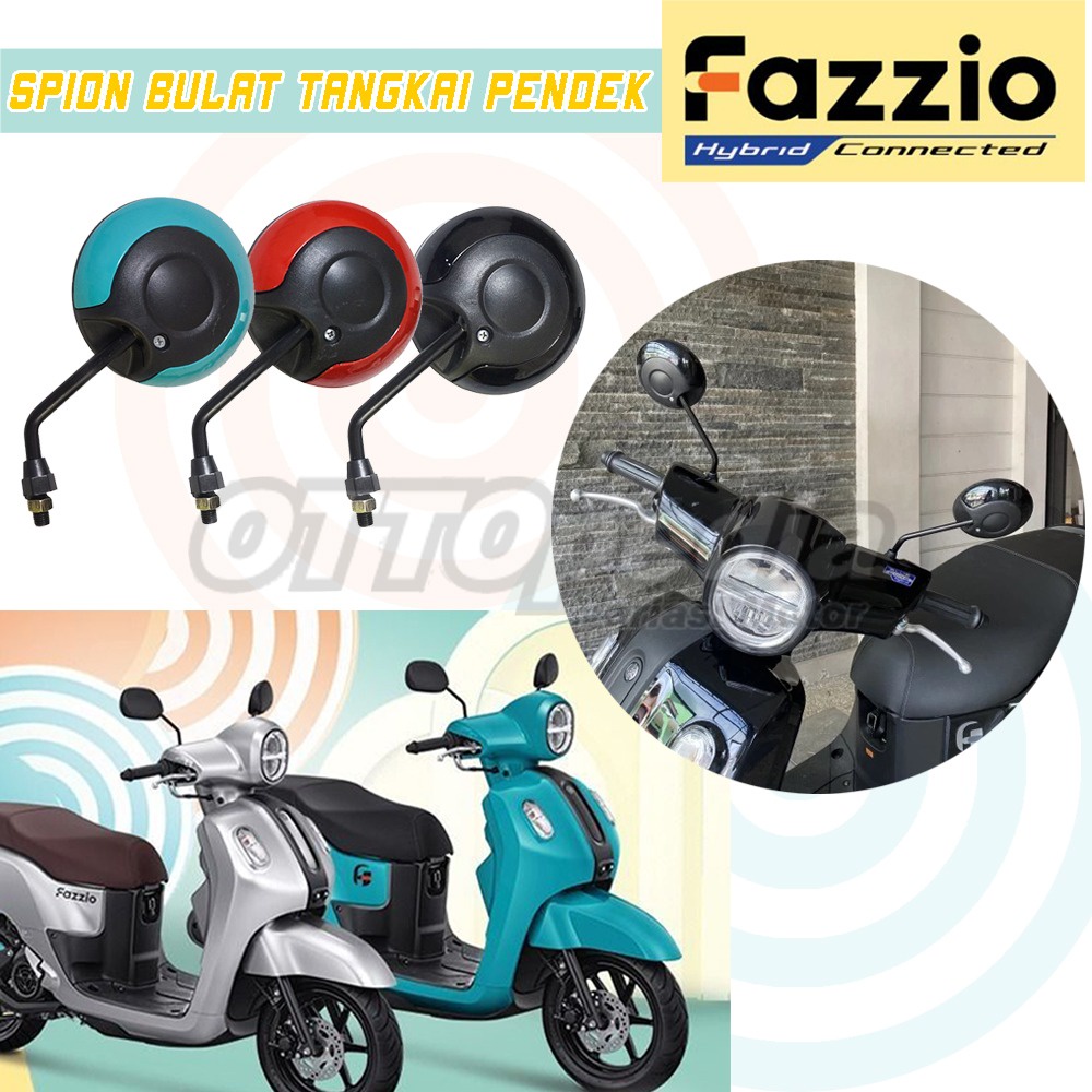 Kaca Spion Bulat Yamaha Fazzio / Fino 125 Tangkai Pendek / Tanggung Sepion Variasi Fazio 1set