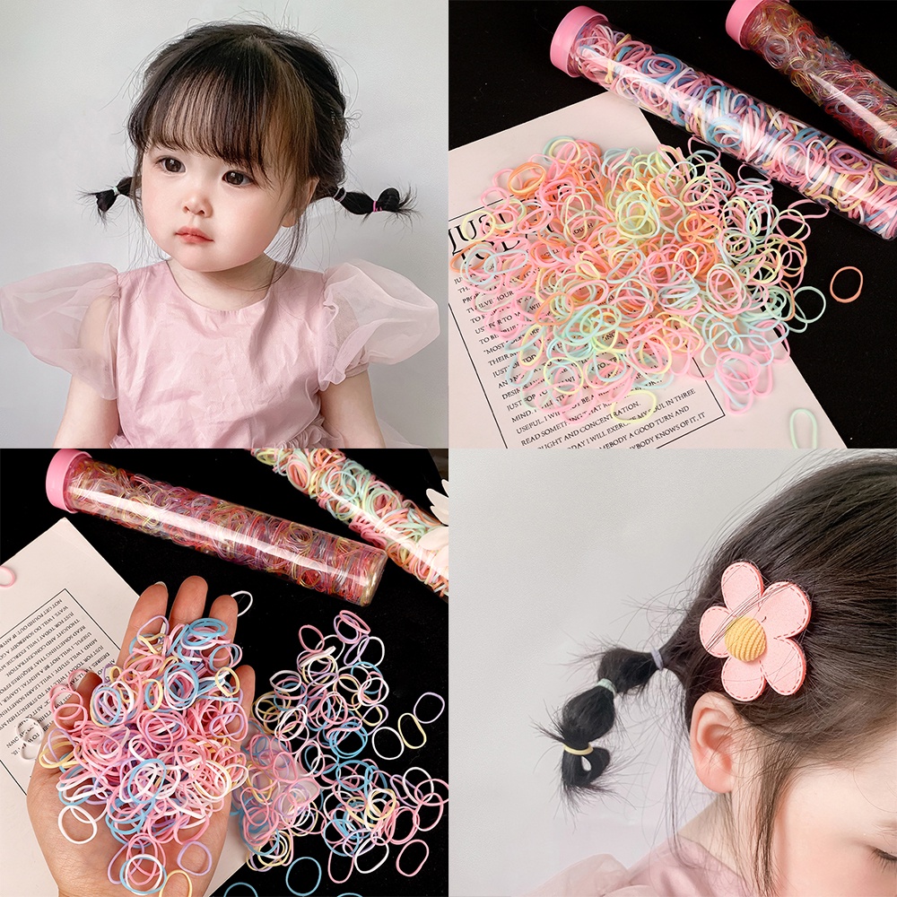 350pcs / set Ikat Rambut Karet Elastis Sekali Pakai Warna-Warni Untuk Anak / Dewasa