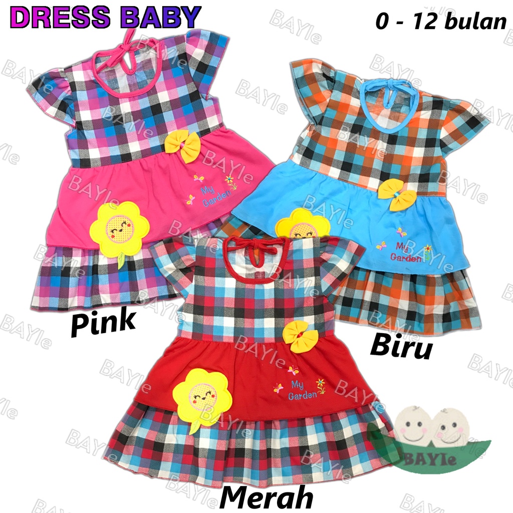 BAYIe - Baju Dress bayi/Anak Perempuan motif GARDEN PLANET KIDS usia 0 -12 bulan / Pakaian anak Cewek