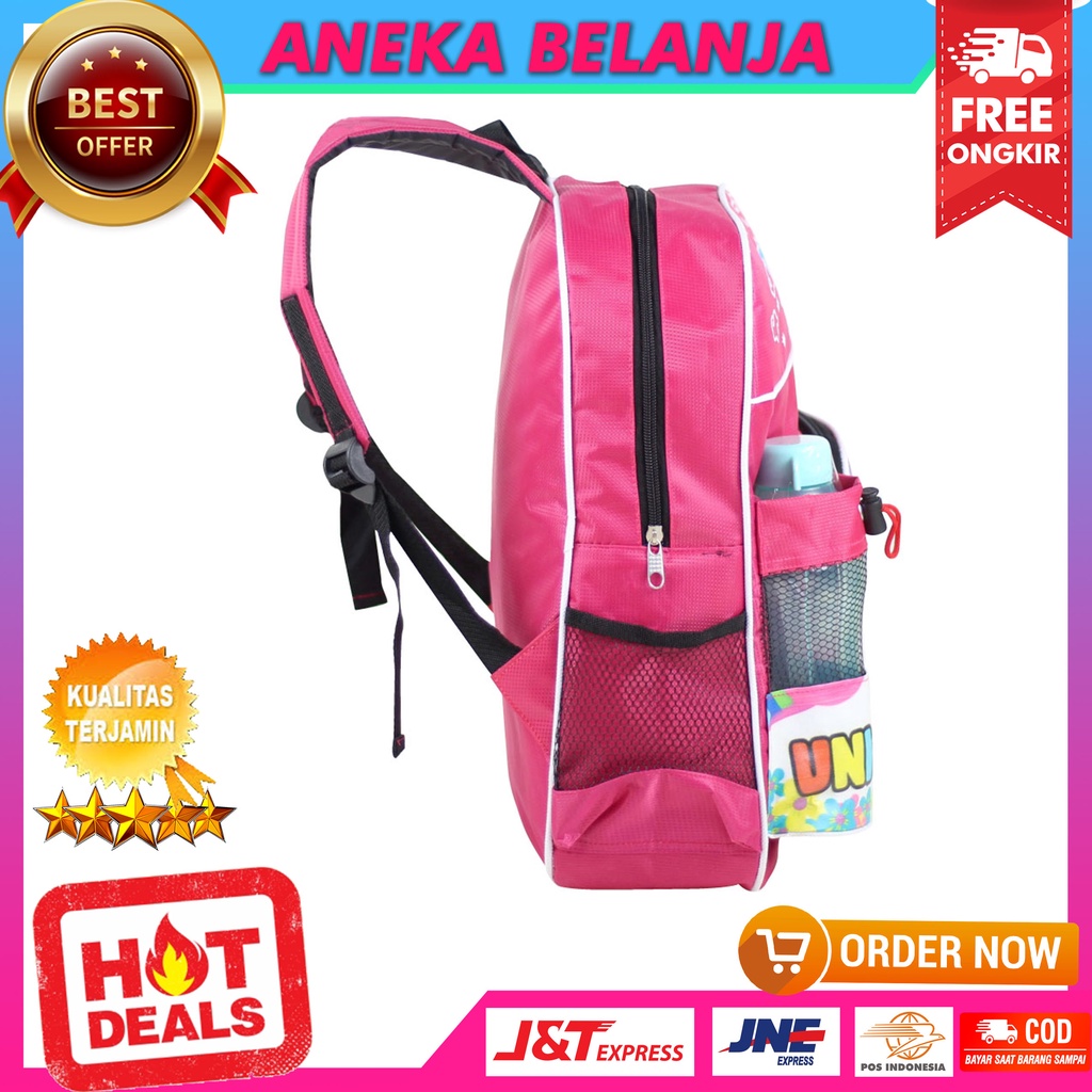 Tas Anak TK Paud Cewek Motif Unicorn Little Pony Kuda Pony Free Botol Minum Murah Tebal Berkualitas