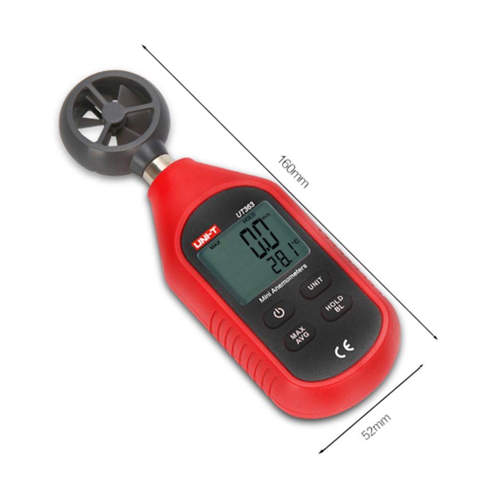 Solighter Anemometer UNI-T UT363 LCD Display Presisi Tinggi Air Flow Speed Pengukur Angin