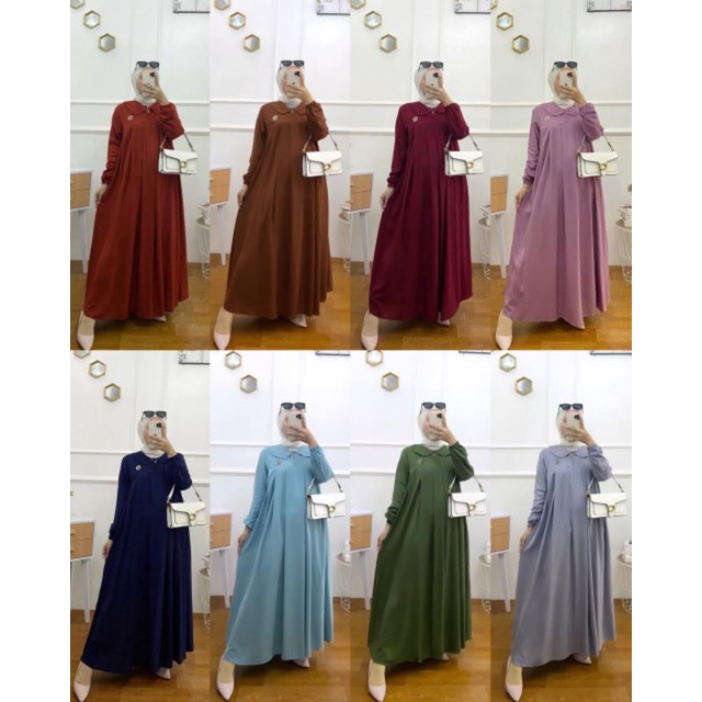 ✔ Felicia Dress ✔ Bahan Rayon Premium Kahatex ✔ Busui & Wudhu friendly