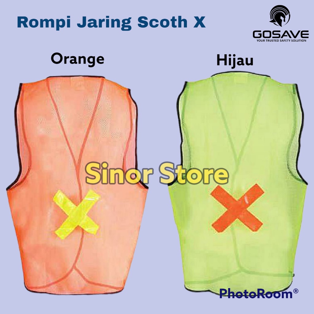 Rompi Jaring  Proyek Safety Vest Polyster Scotlite