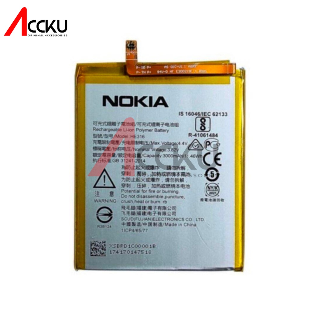Batre Nokia 6 Battery Nokia 6 Baterai Nokia 6 Battery Nokia HE316 ginal