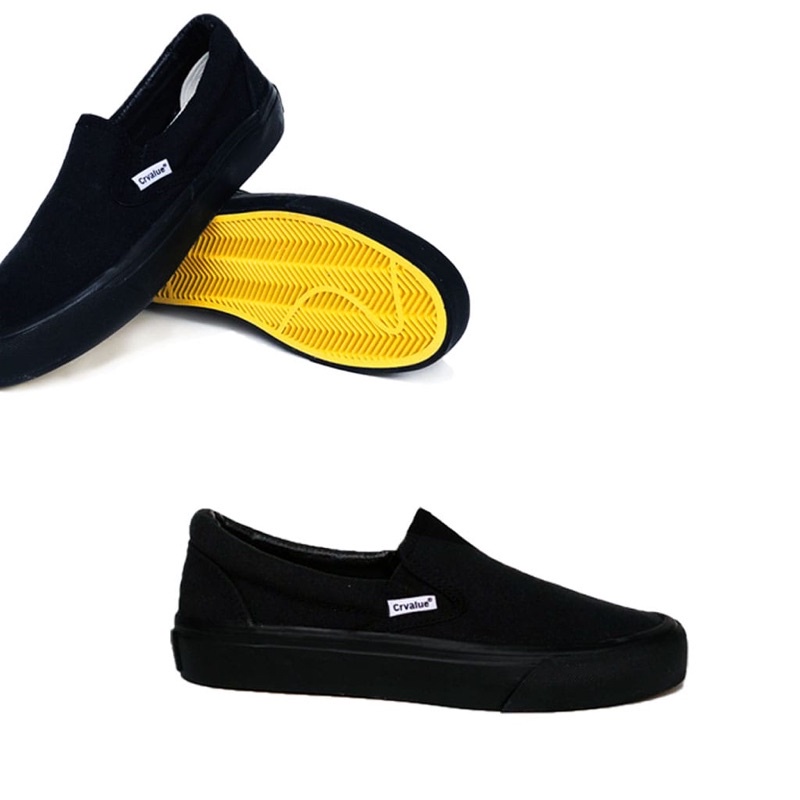 Sepatu Slip On CorvalueFootwear Rochester mono full black