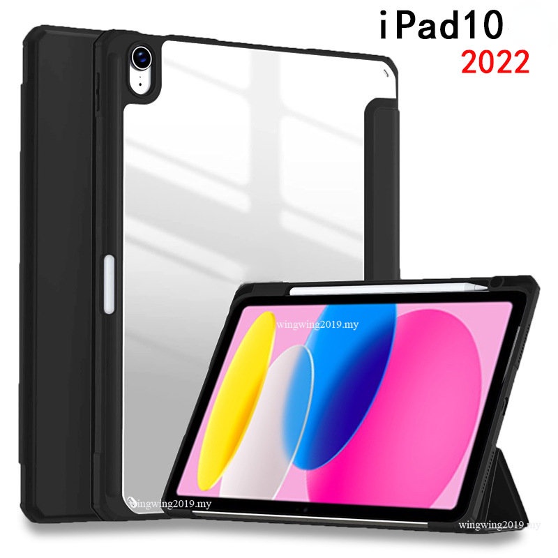 2022 Casing Pelindung Bahan Akrilik Transparan Dengan Slot Pen Untuk Ipad 10air5ipad10