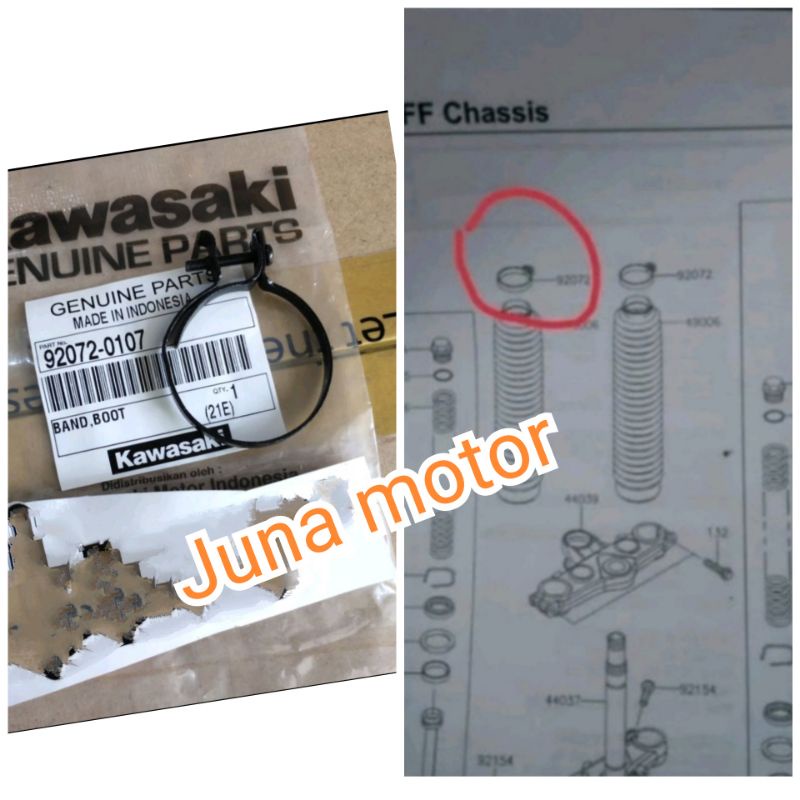 kleman klem karet shock sok depan KLX 140 KLX 150 Original