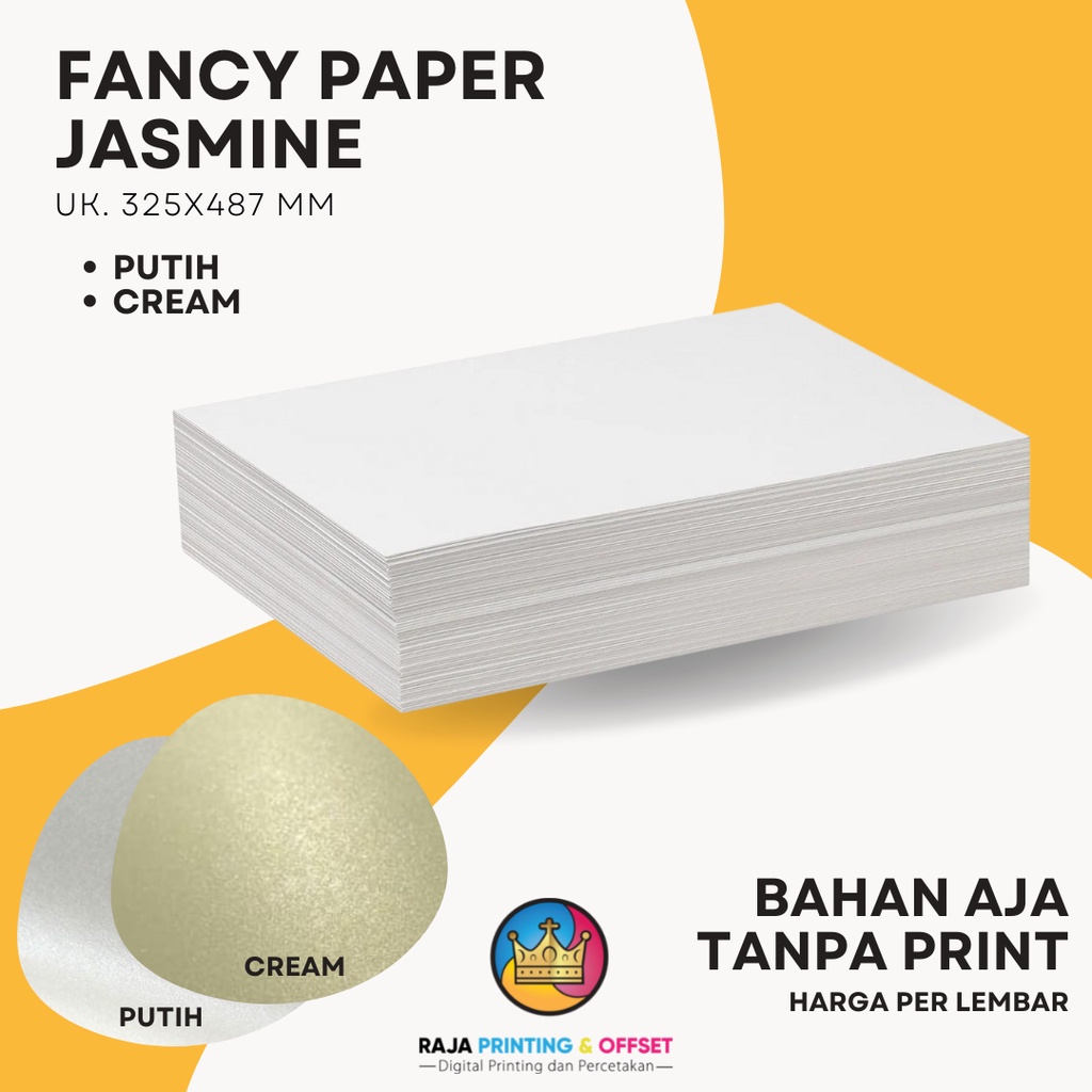 

KERTAS BAHAN FANCY PAPER JASMINE A3+ 325X487mm TANPA PRINT