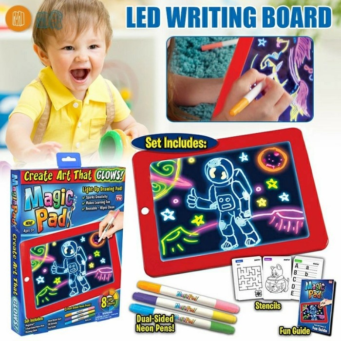 

Hadir Magic Pad Magic Drawing Buku Gambar Anak 3D Dengan Lampu Led Bergaransi