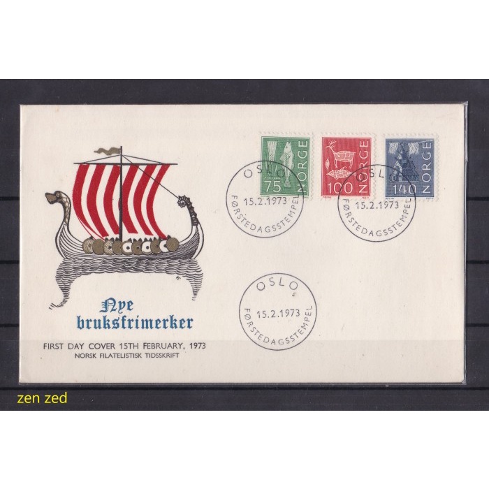 

A121 Perangko FDC SHP Norwegia 1973 New values 1 Pcs