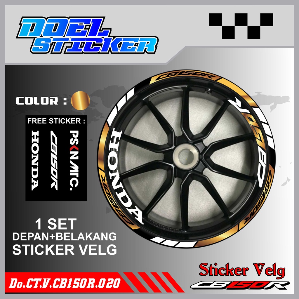 Stiker Cutting Velg CB150R Racing Lis List Variasi Custom CB 150 R Old New Streetfire Set Depan Belakang Doel 020