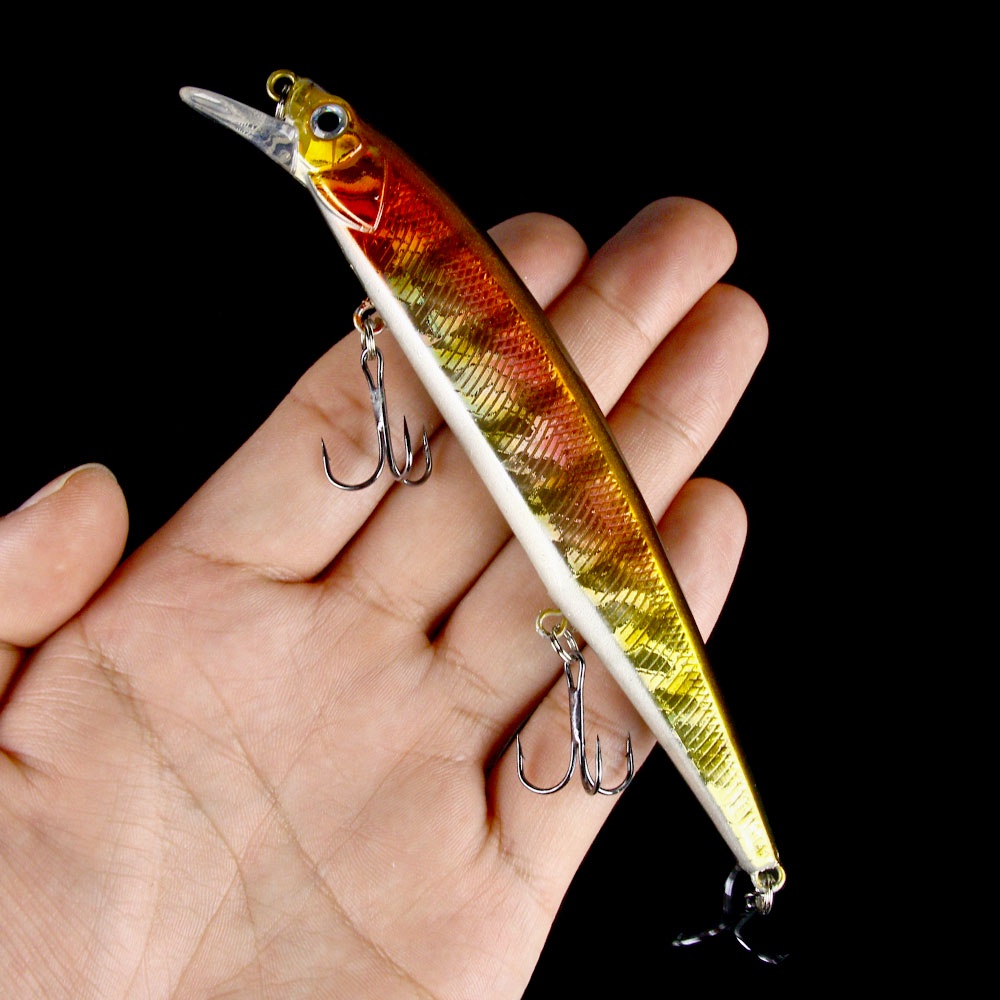 Hengjia 1pc Umpan Pancing Tiruan Bentuk Ikan Kecil 14cm 18g Floating Minnow Swimbait Plastic Fishing Lure Fishing Tackle