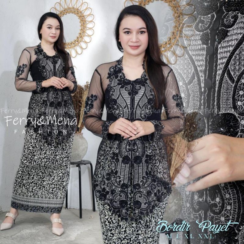 terbaru setelan kebaya payet bordir kebaya payet lengan panjang kebaya modern kebaya wisuda kebaya kondangan kebaya pesta BY BA