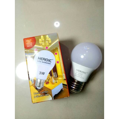 Lampu Led 3 Watt Heroic Bohlam Bergaransi