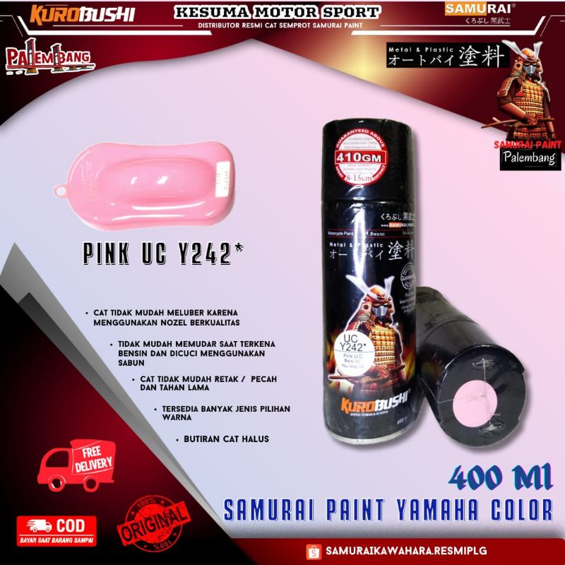 Cat Pilok pilox Cat Semprot Samurai Paint UC Y242* Pink 400ml 100% Garansi Original