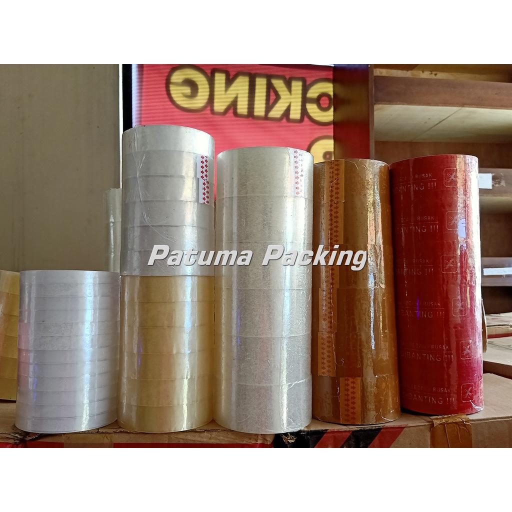 

lakban t7 per pcs ukuran 12x72yd bening selotip perekat