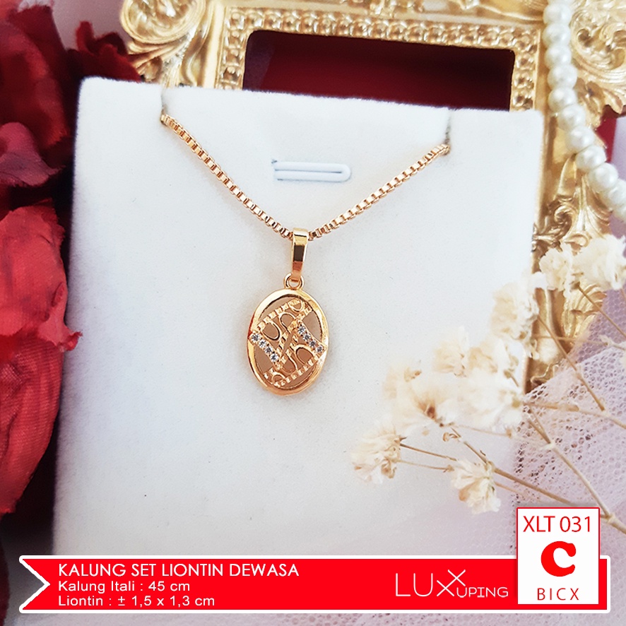 XLT 031 Kalung Set Liontin Murah Mata Sirkon Perhiasan Wanita Lapis Emas 18K Tidak Mudah Luntur Luxx Xuping