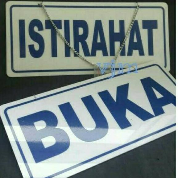 

Flash Sale Plat acrylic tulisan buka istirahat, sign label akrilik ,.