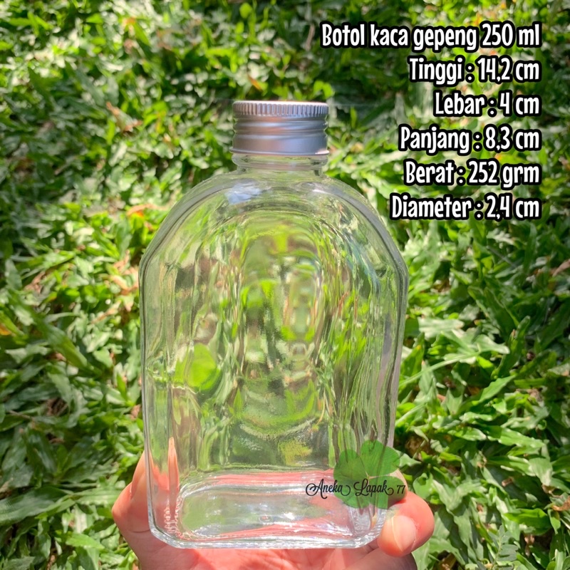 Botol KACA Gepeng Leon 250 ml