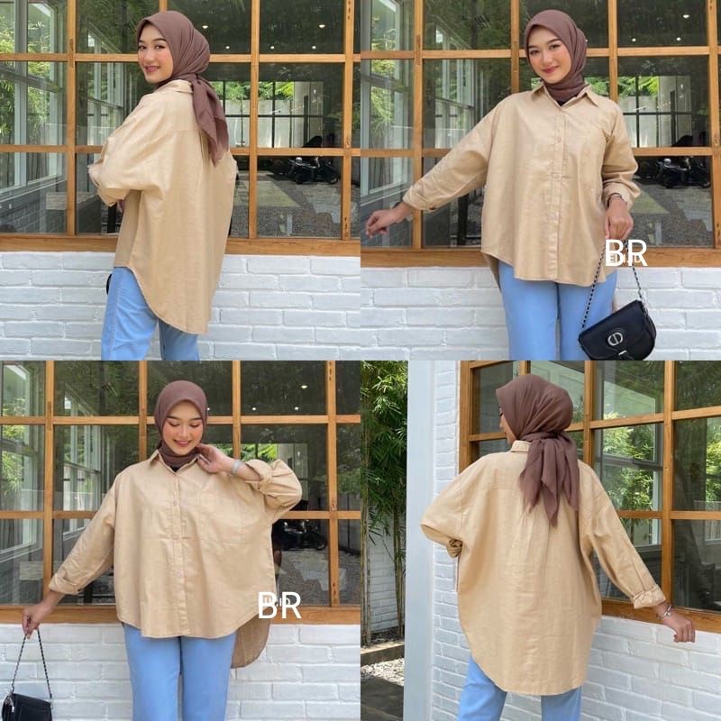 kemeja olivia shirt oversize linen