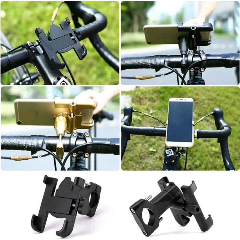 Phone Holder Sepeda Motor Universal Stang Bahan Full Besi