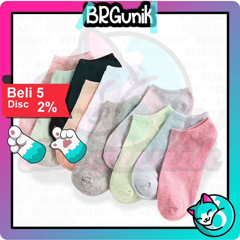 BRGUNIK Kaos Kaki Polos Semata Kaki / Kaos Kaki Ankle Cute / Socks / Short Socks/ Sepatu R108 R568