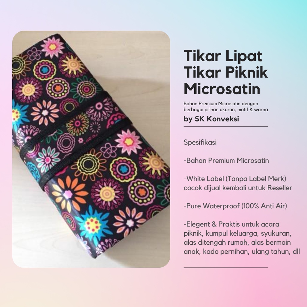 Tikar Lipat Tikar Piknik Microsatin Premium Jumbo