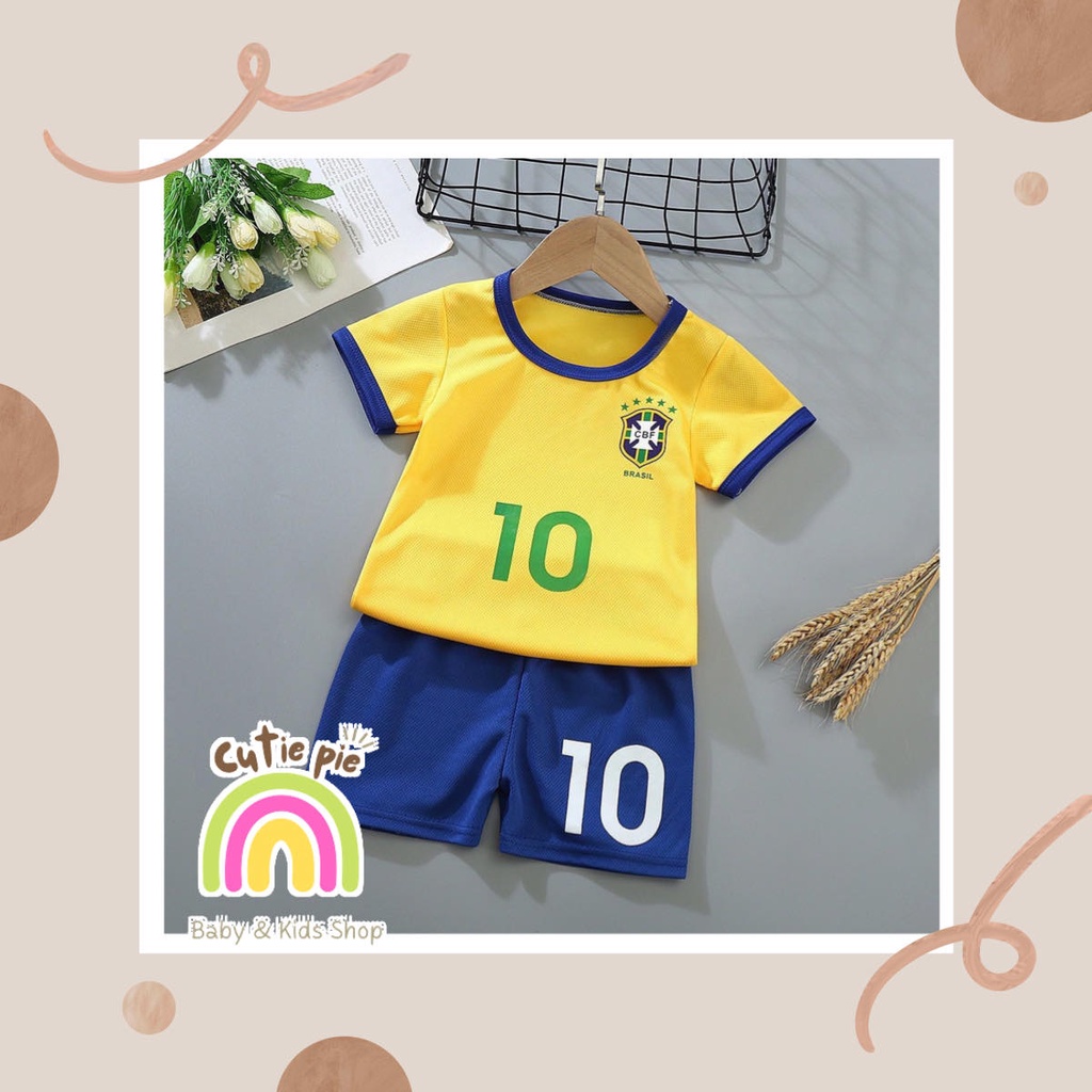 COD / YELLOW BRAZIL / SETELAN BAJU IMPORT ANAK / SETELAN BAJU BOLA ANAK LAKI LAKI / SET BAJU BOLA AN
