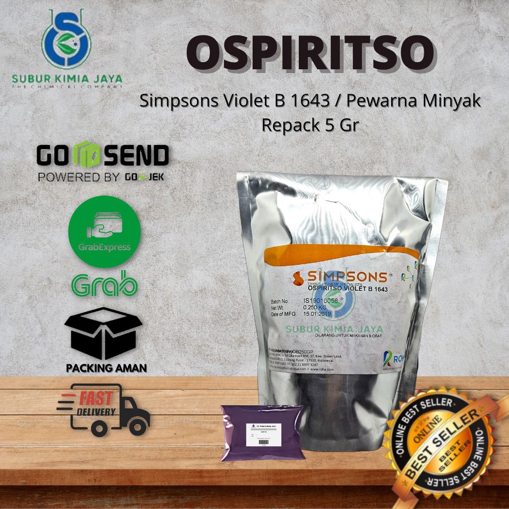 

Pewarna Lilin warna ungu basis minyak Violet / / Pewarna Minyak / Pewarna Ungu / OSP 5 gr Premium