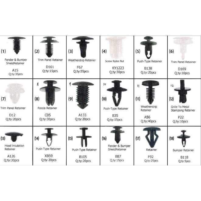 Clip Body Mobil Klip Bodi Mobil Baut Rivet Mobil Universal Clips 620 Penahan Bumper Mobil Clip Bemper Baut Rivet Klip Bumper Klip Talang Air Mobil Universal Snap Joint Clips 620