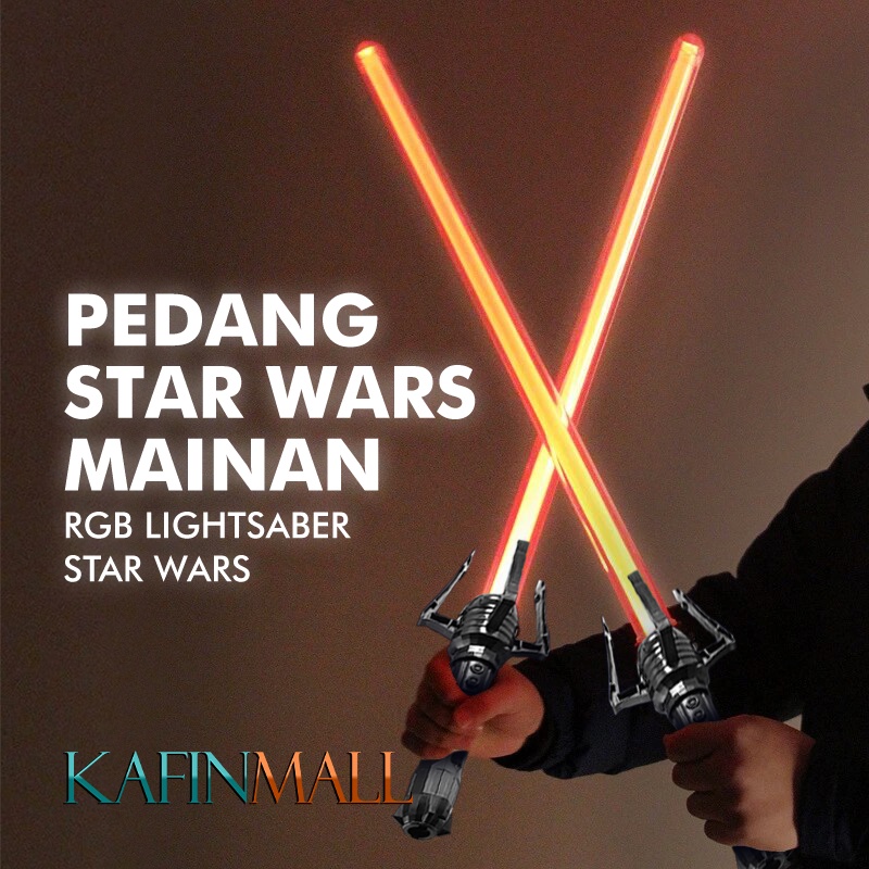 Pedang Starwars Mainan RGB Lightsaber Star Wars Anak Cosplay Warna Warni Suara