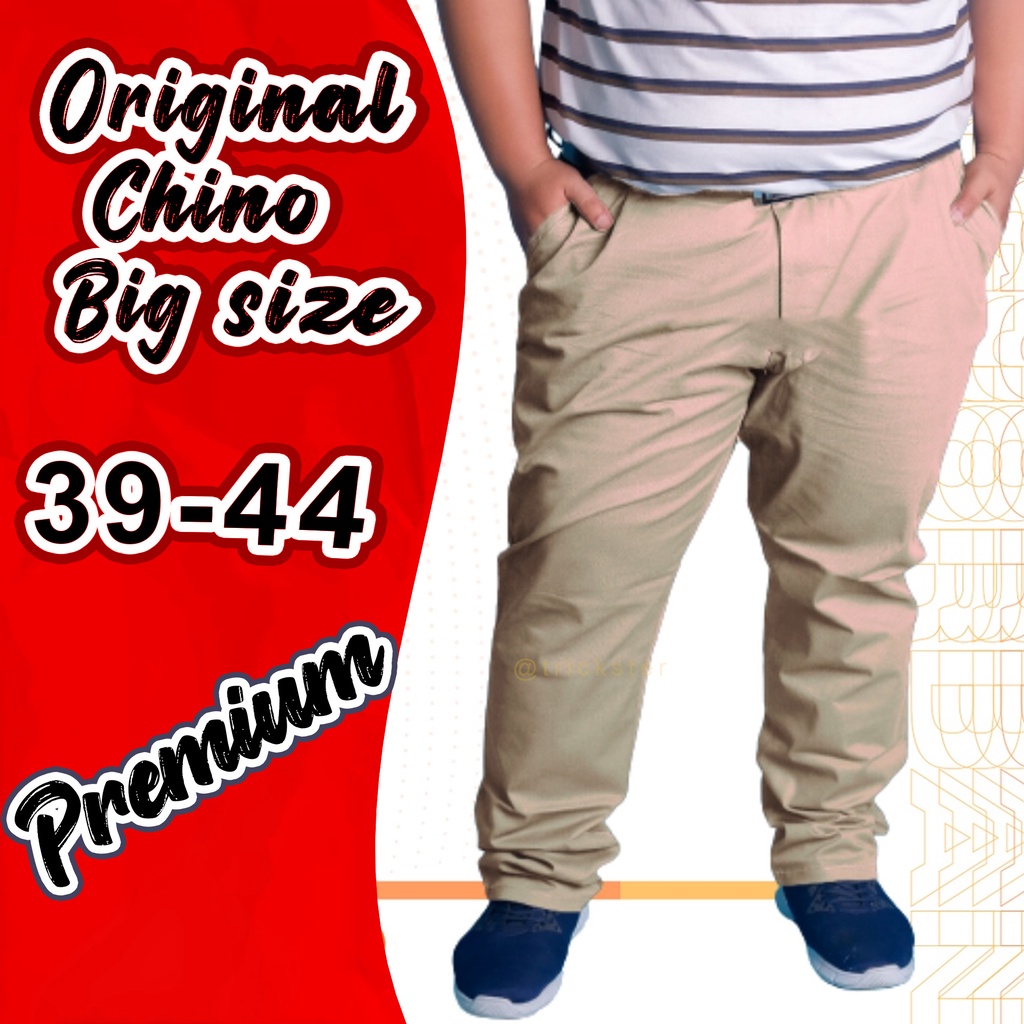 Produk ori baru Celana Chino Panjang Pria Jumbo Big Size Bahan Melar Elastic Original Reguler Fit Distro Premium