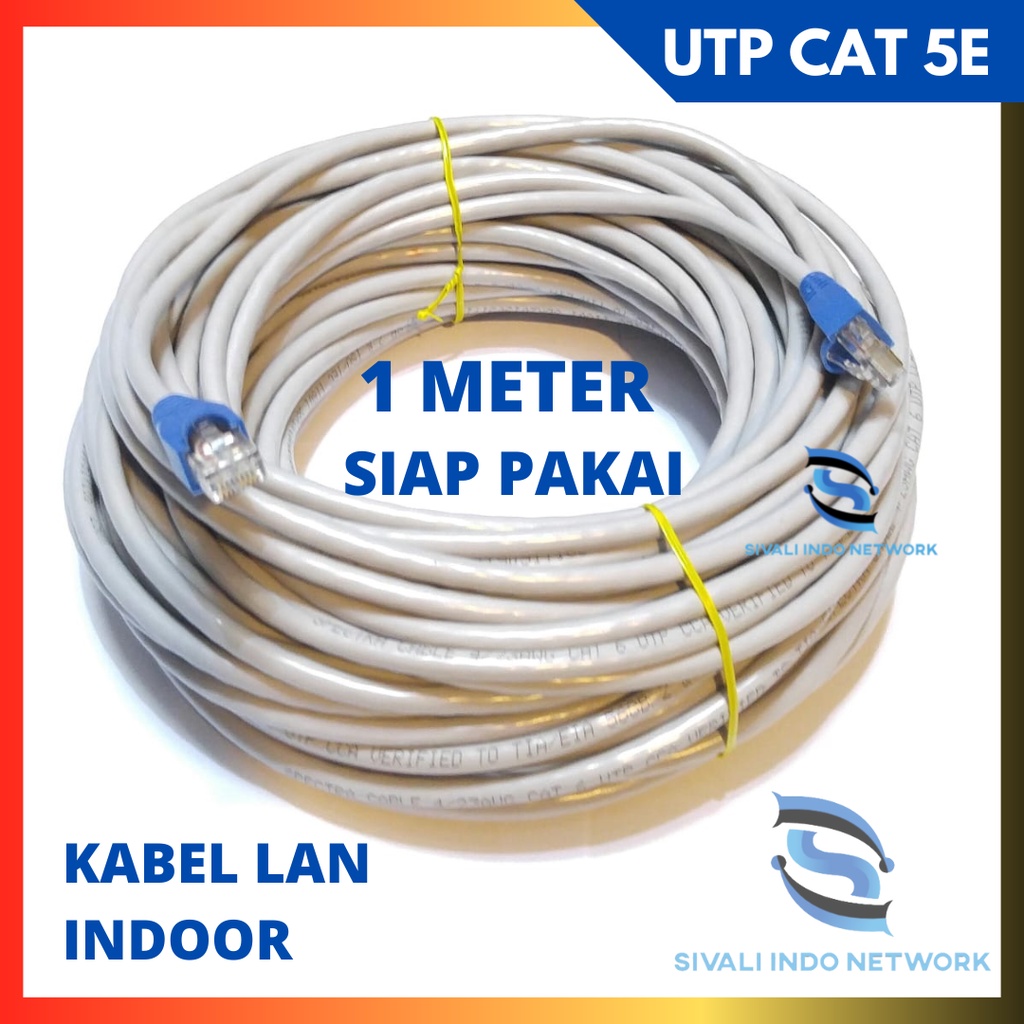 1 METER SPECTRA KABEL LAN UTP CAT5E INDOOR SIAP PAKAI [SUDAH CRIMPING RJ45 + PLUGBOOTH]