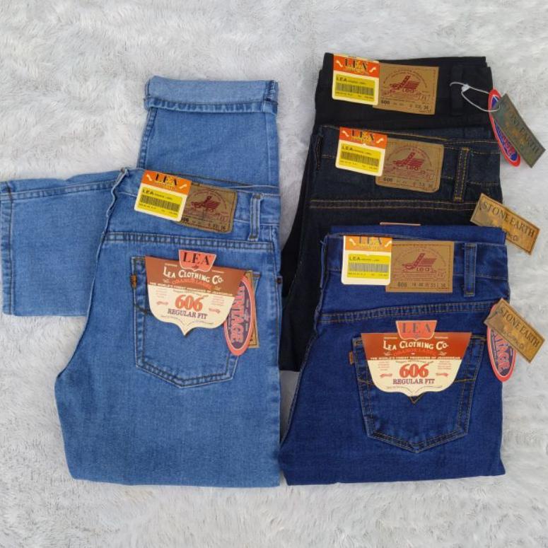 {GF.18Oc22ᴼ} Celana Jeans Lea 606, 604 Straight Jeans Reguler Fit, Jeans Standar Pria