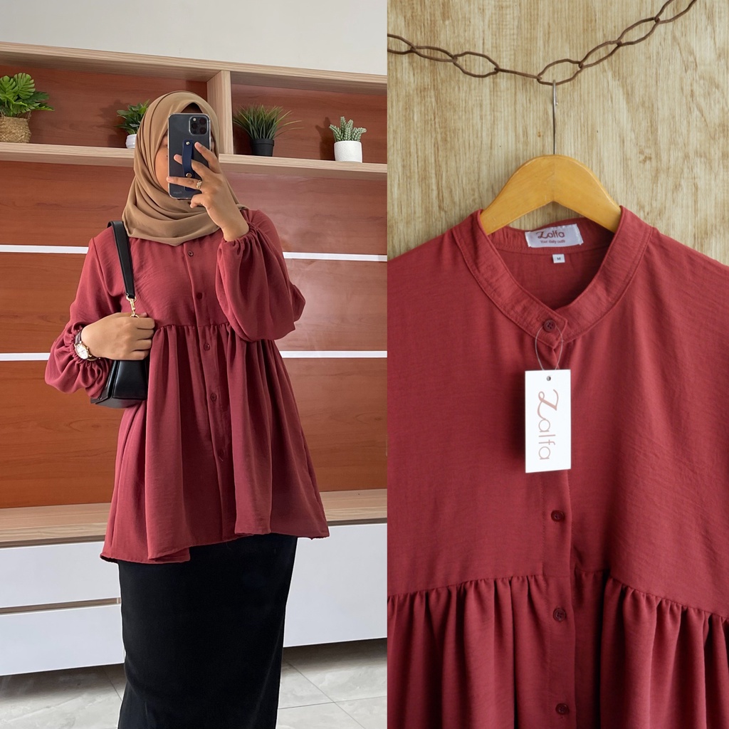 TANIA blouse by ZALFA OUTFIT / blouse polos / blouse crincle