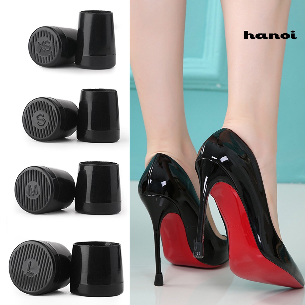Hn 1 Pasang Cover Pelindung Tumit Bahan PVC Anti Slip Warna Polos Untuk Outdoor