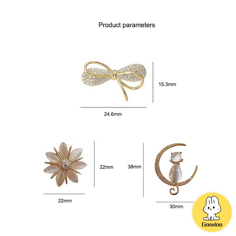 Perhiasan Fashion Kupu-kupu Bros Mutiara Bros Pin Berlian Imitasi Breastpin untuk Wanita Hijab -Doo