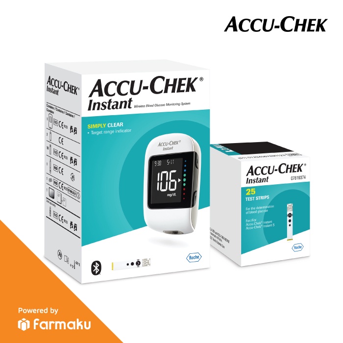 Accu-Chek Instant Paket Alat Cek Tes Gula Darah (Alat, Strip, Lancet)