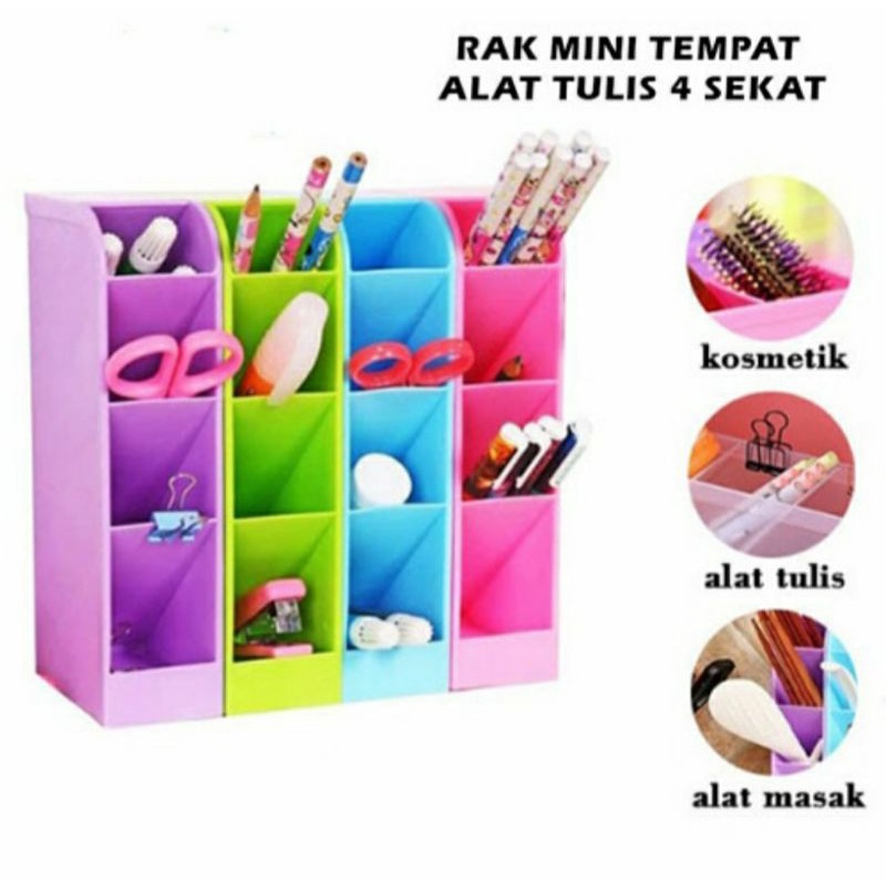 

Rak mini tempat alat tulis 4 sekat