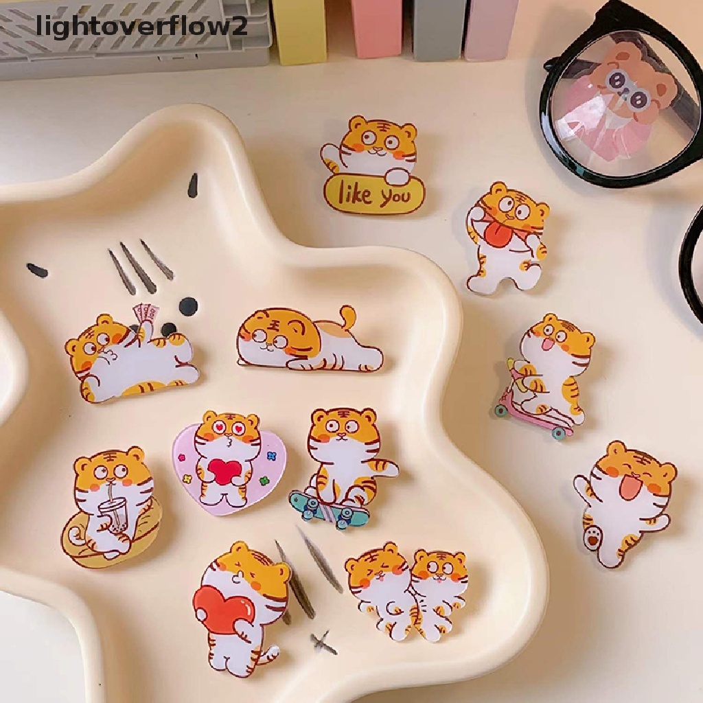 (lightoverflow2) 1pc Bros / Pin Motif Kartun Harimau Bahan Akrilik Untuk Aksesoris Wanita (ID)