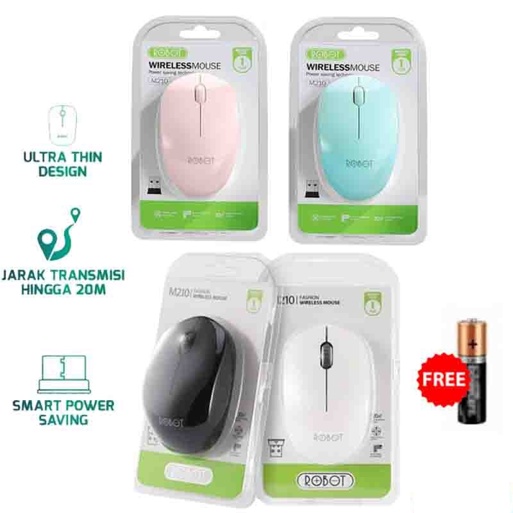 MOUSE ROBOT M210 WIRELESS MOUSE GARANSI 1 TAHUN