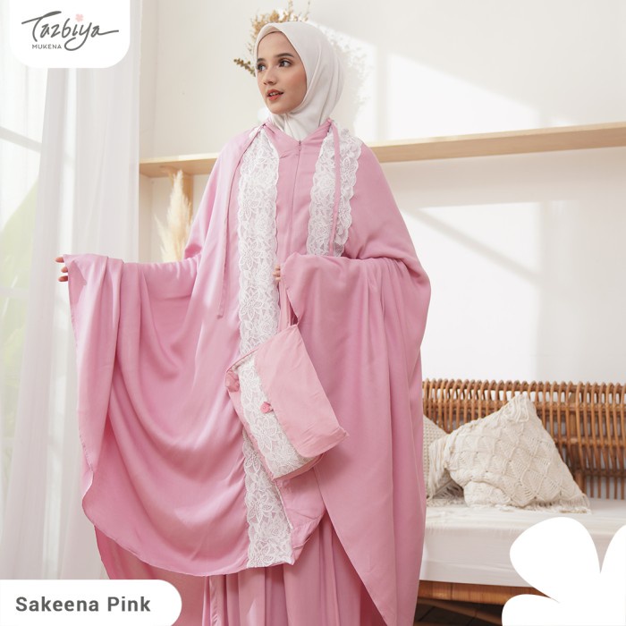 

MUKENA TAZBIYA BRUKAT SAKEENA SERIES ALLSIZE - Dustypink