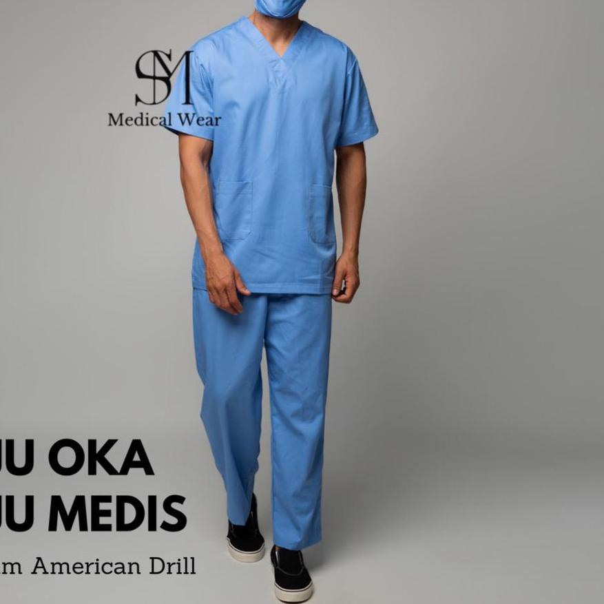 BISA COD ✔️BAJU OKA LENGAN PENDEK / BAJU PERAWAT OKA / BAJU SERAGAM OK BAJU JAGA SM MEDICAL WEAR SIL