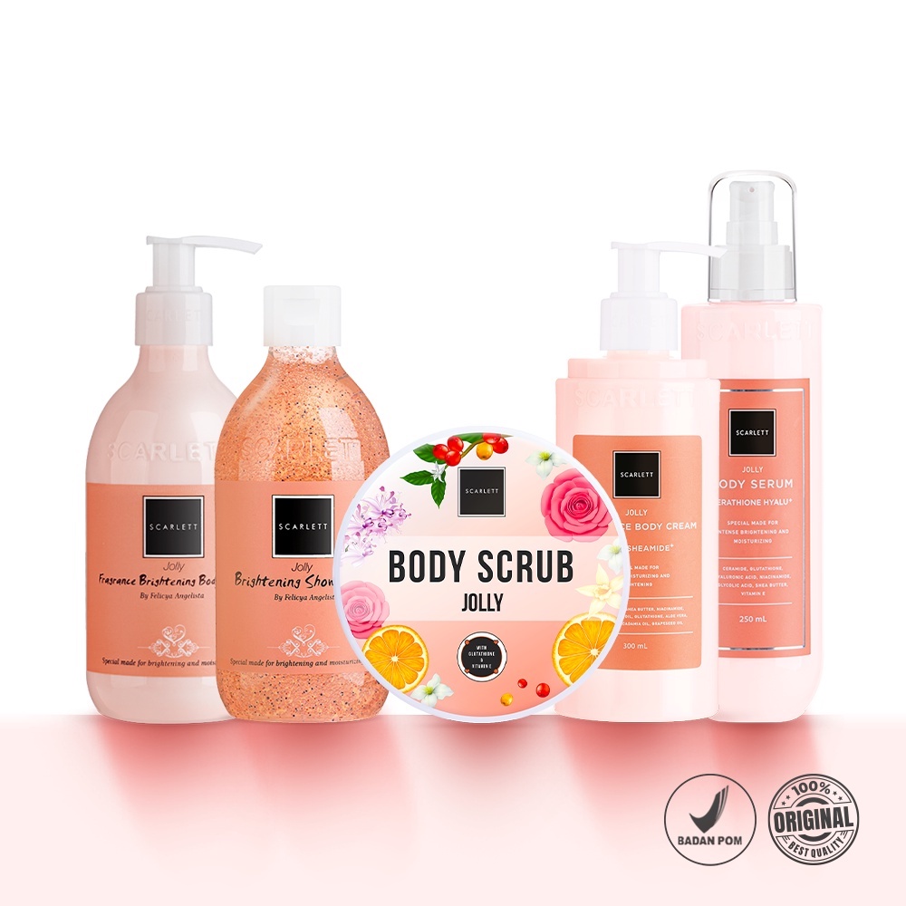 ★ BB ★ Scarlett Whitening Jolly Body SERIES | Body Lotion - Body Cream- Body Serum - Body Scrub - Shower Scrub