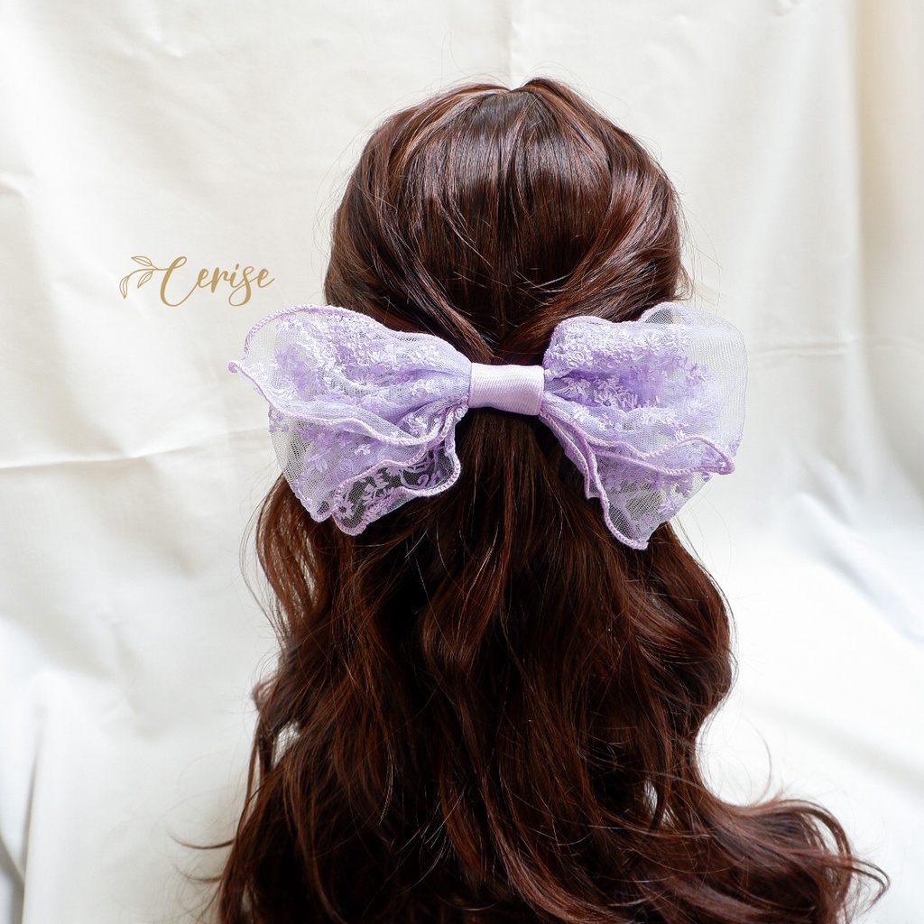 Yuri Hairpin | Jepit rambut pita lace korea warna warni untuk anak dan wanita dewasa cantik manis