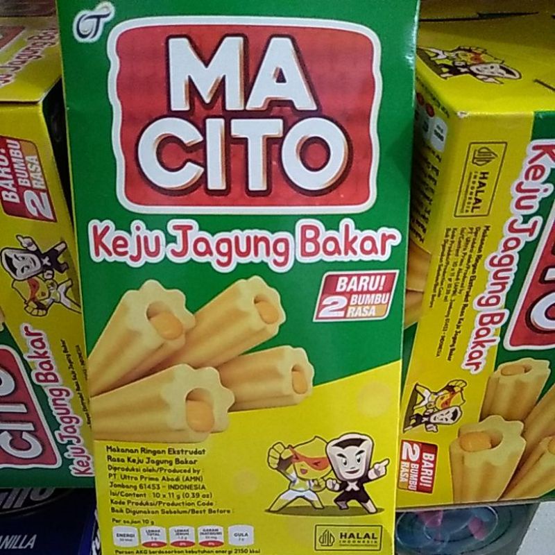 Ma Cito Keju Jagung Bakar 1 box isi 10 pcs x 11gr