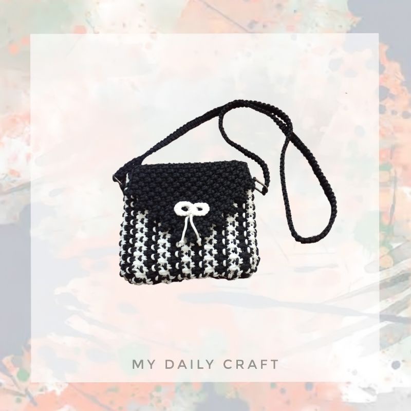 Tas selempang / sling bag / tas anyaman / tas tali kur / tas rajut / tas macrame