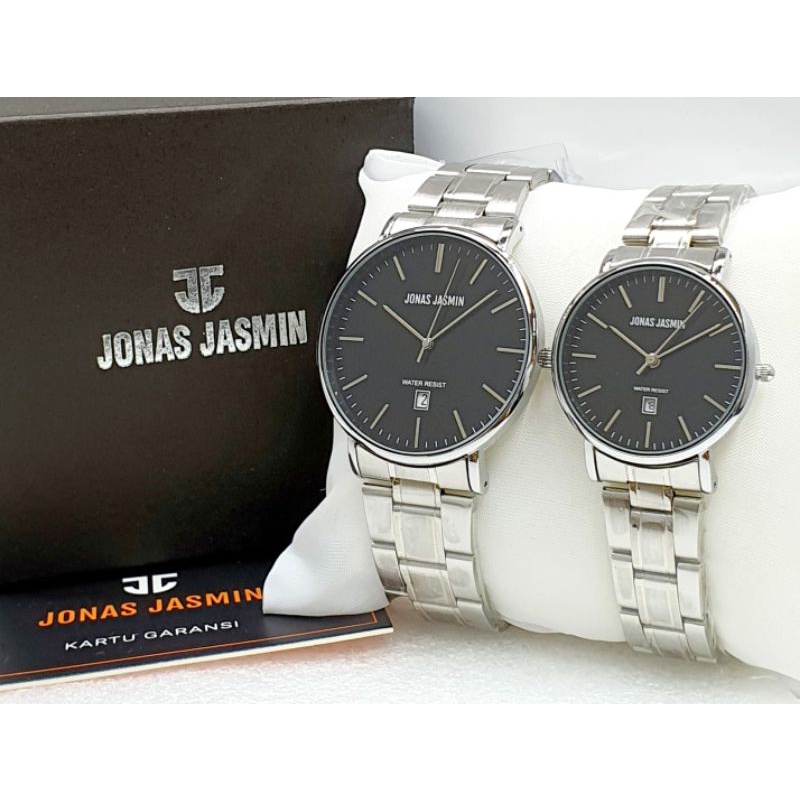 Jam Tangan Coupel Jam Tangan Jonas Jasmin Stainliss Steel Rantai Pria Wanita Sepasang