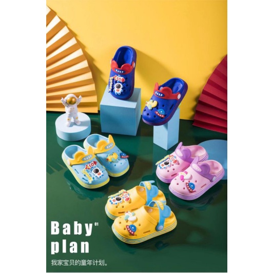 Sandal Karet Anak Motif Spacex Astronot Import High Quality S2