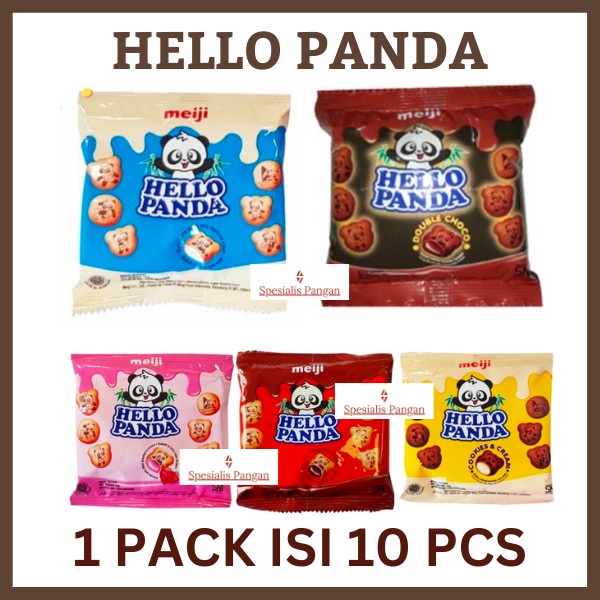 

MEIJI Hello Panda 1 Pack isi 10 pcs Coklat Cookies Strawberry Milk cho